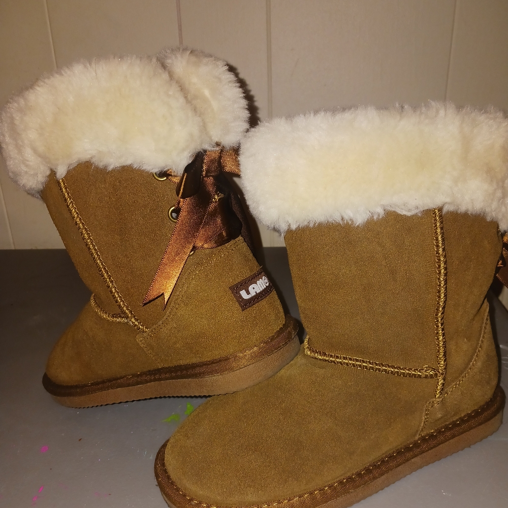 Lamo Kids Brown Boots with Cream Lining